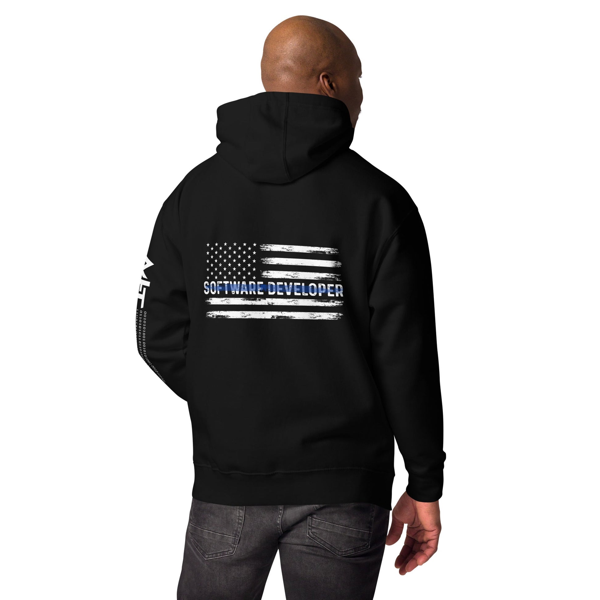 Patriotic Software Developer - Unisex Hoodie ( Back Print ) by DarkByteGear