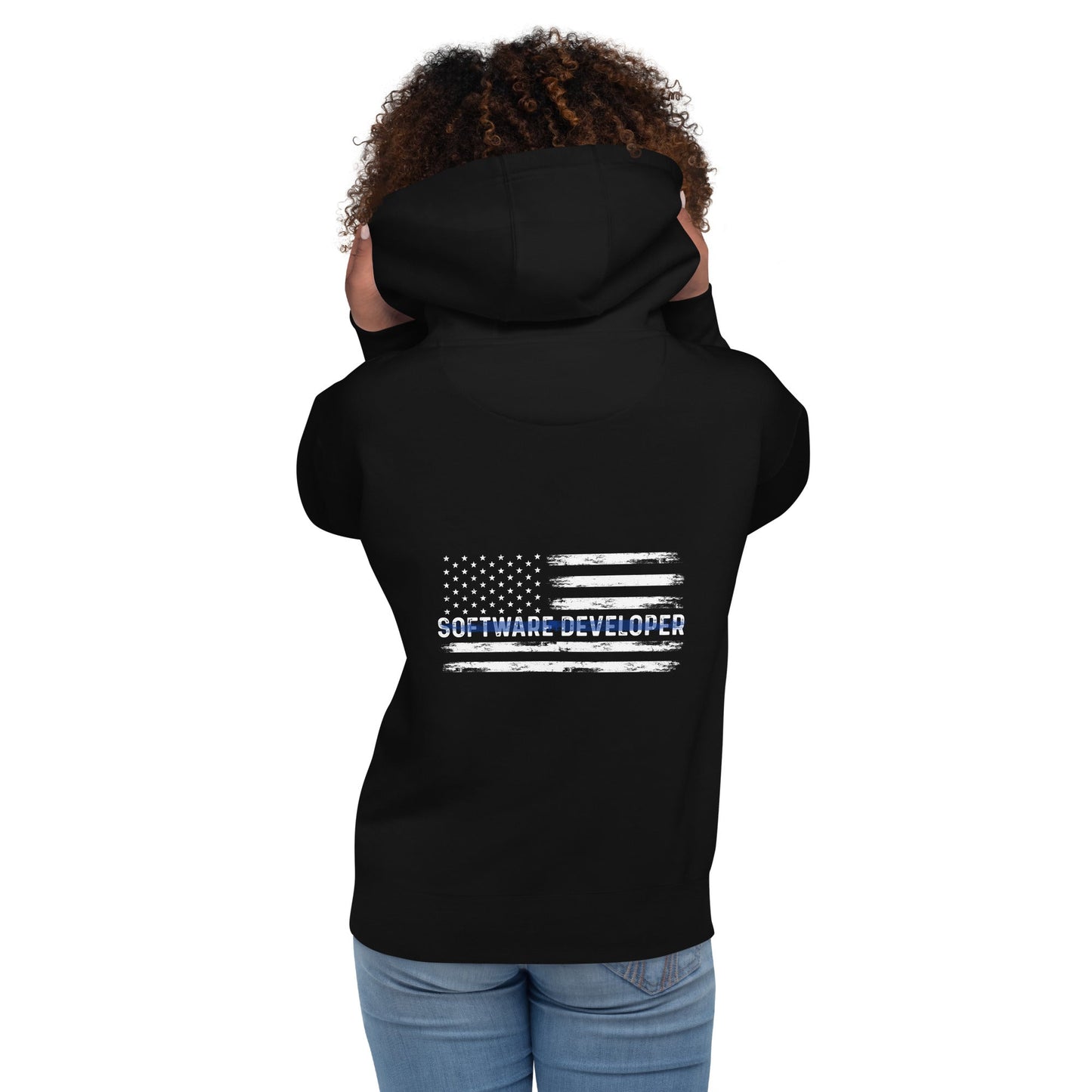Patriotic Software Developer - Unisex Hoodie ( Back Print ) by DarkByteGear