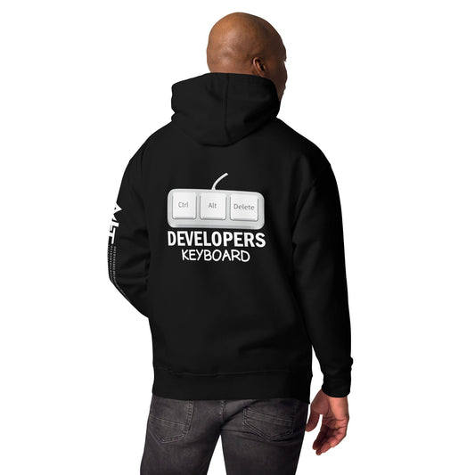 Ctrl+Alt+Del Developer Keyboard - Unisex Hoodie ( Back Print ) by DarkByteGear