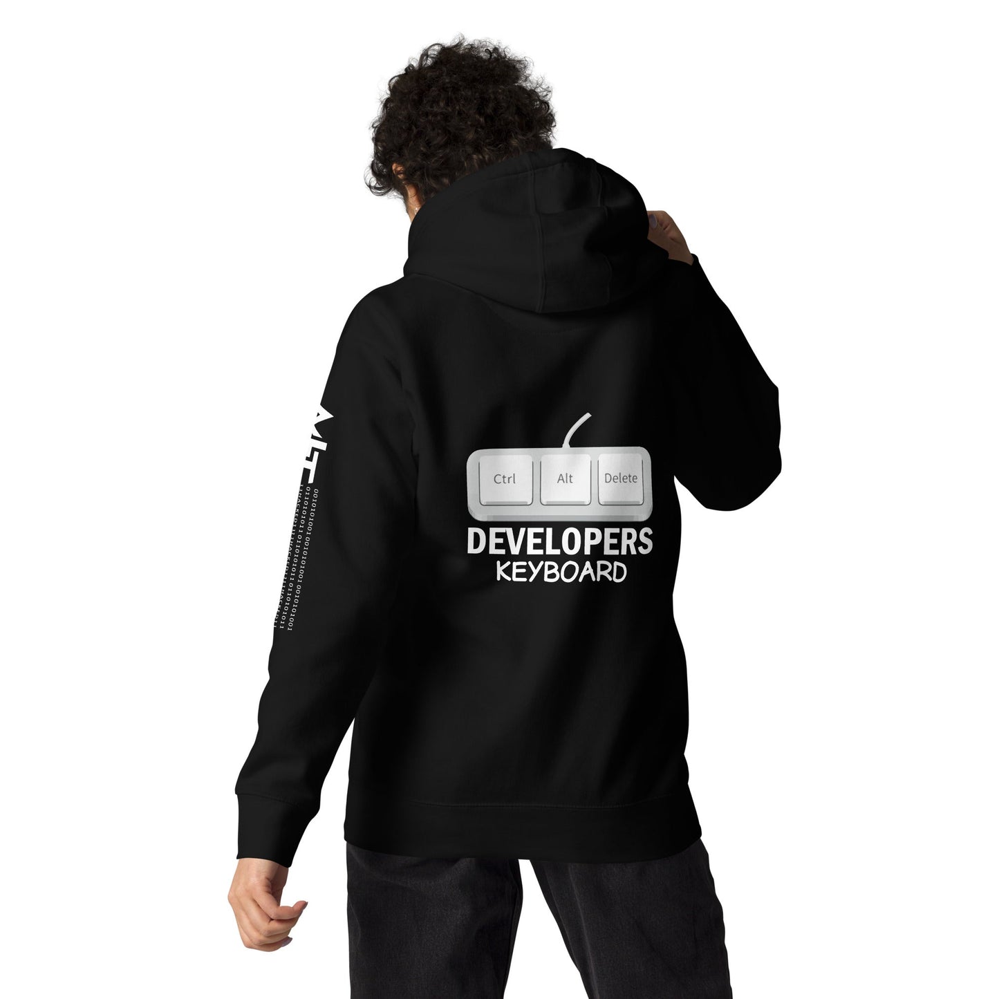Ctrl+Alt+Del Developer Keyboard - Unisex Hoodie ( Back Print ) by DarkByteGear