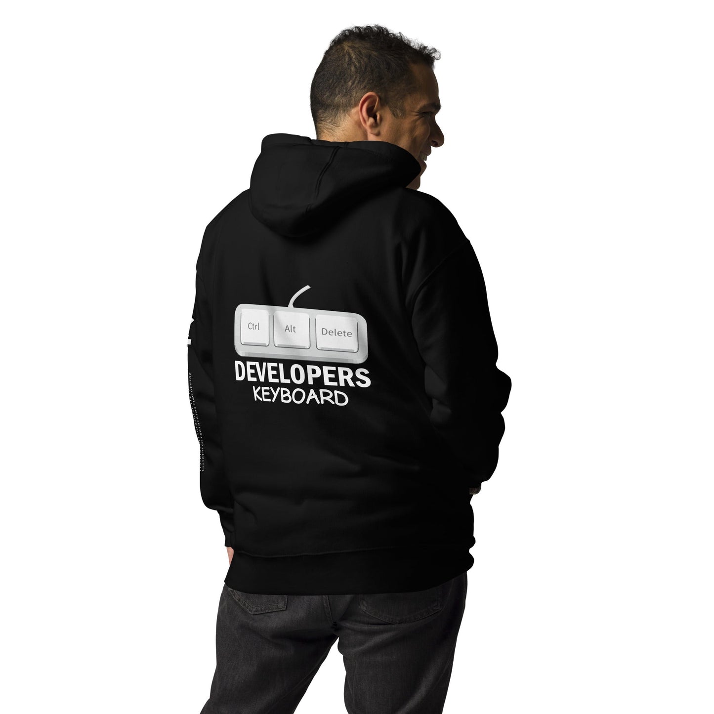 Ctrl+Alt+Del Developer Keyboard - Unisex Hoodie ( Back Print ) by DarkByteGear