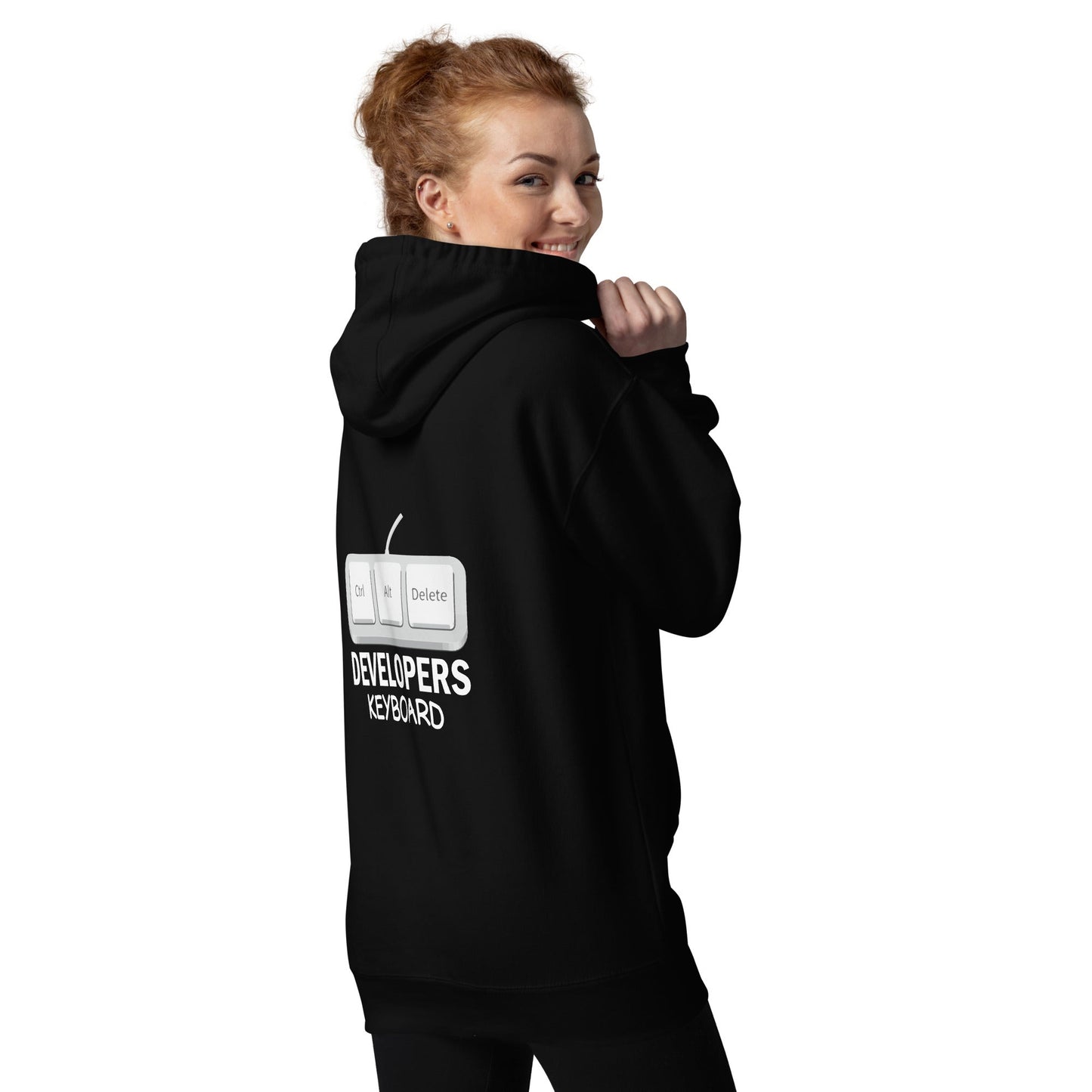 Ctrl+Alt+Del Developer Keyboard - Unisex Hoodie ( Back Print ) by DarkByteGear