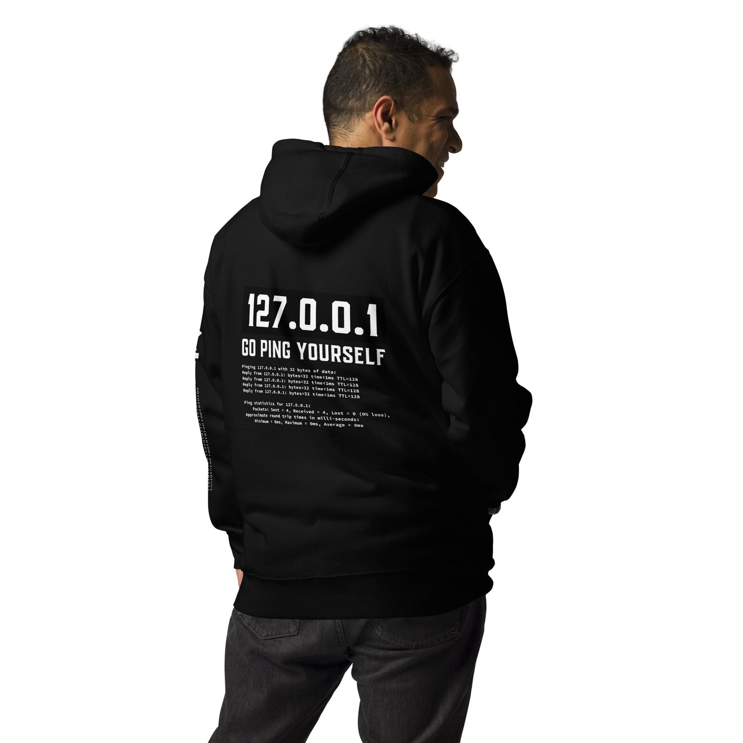 Go ping yourself - Unisex Hoodie ( Back Print ) by DarkByteGear