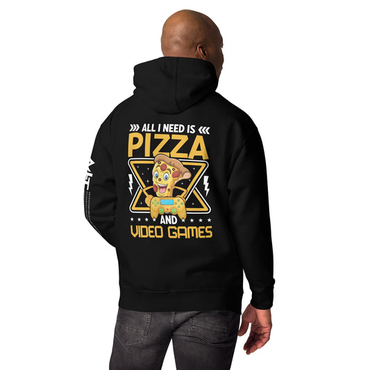 All I need is Pizza and Video Games Unisex Hoodie by DarkByteGear
