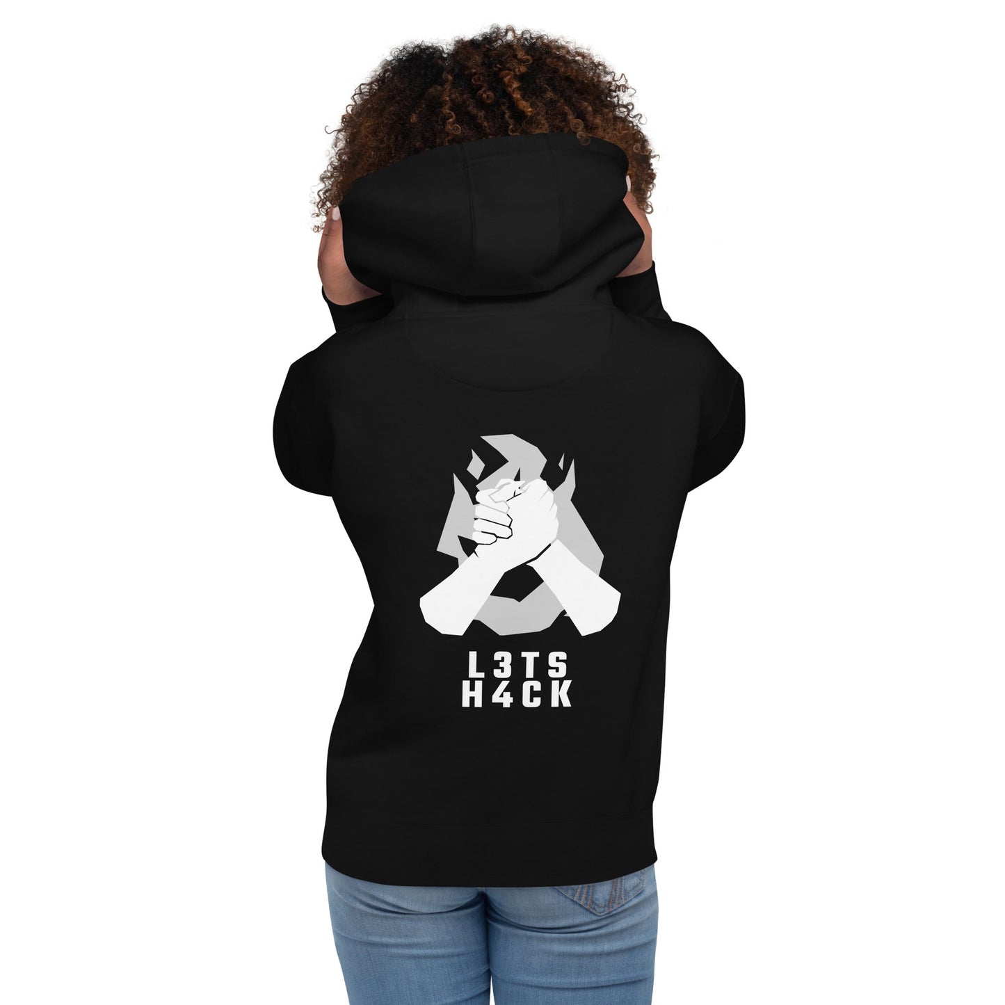 L3ts H4ck - Unisex Hoodie (back print) by DarkByteGear