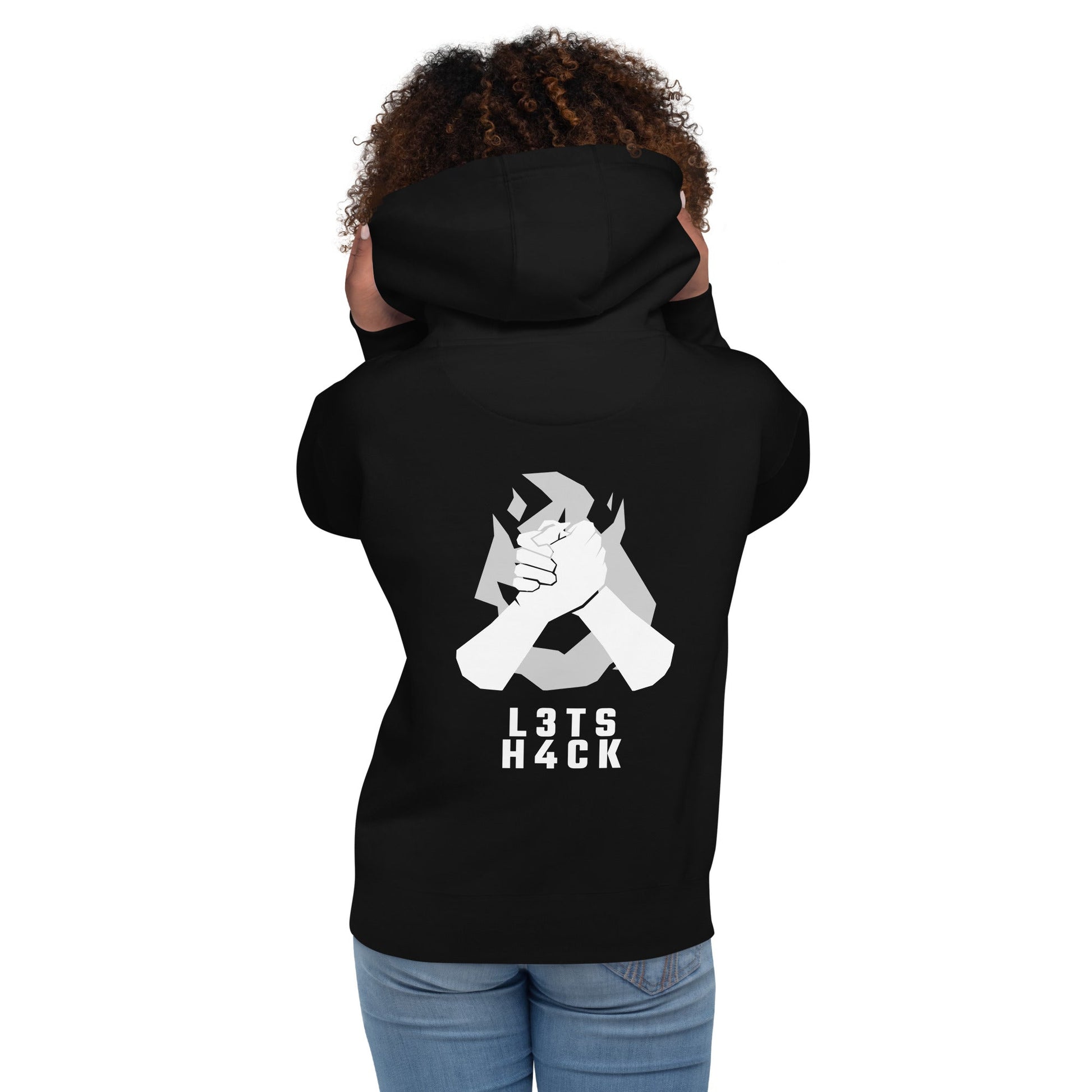 L3ts H4ck - Unisex Hoodie (back print) by DarkByteGear