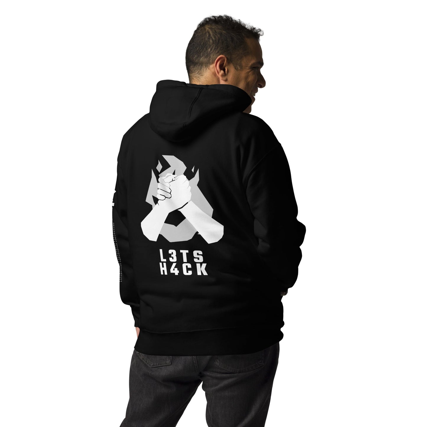 L3ts H4ck - Unisex Hoodie (back print) by DarkByteGear
