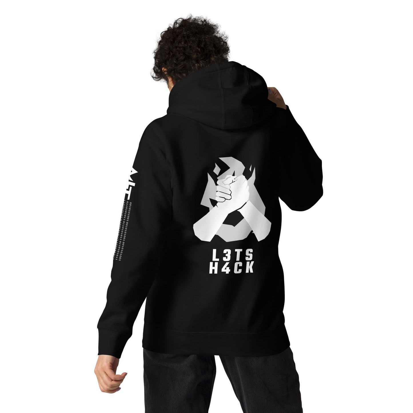 L3ts H4ck - Unisex Hoodie (back print) by DarkByteGear