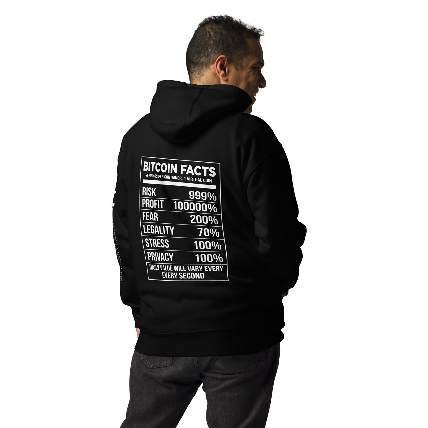 Bitcoin Facts - Unisex Hoodie ( Back Print ) by DarkByteGear