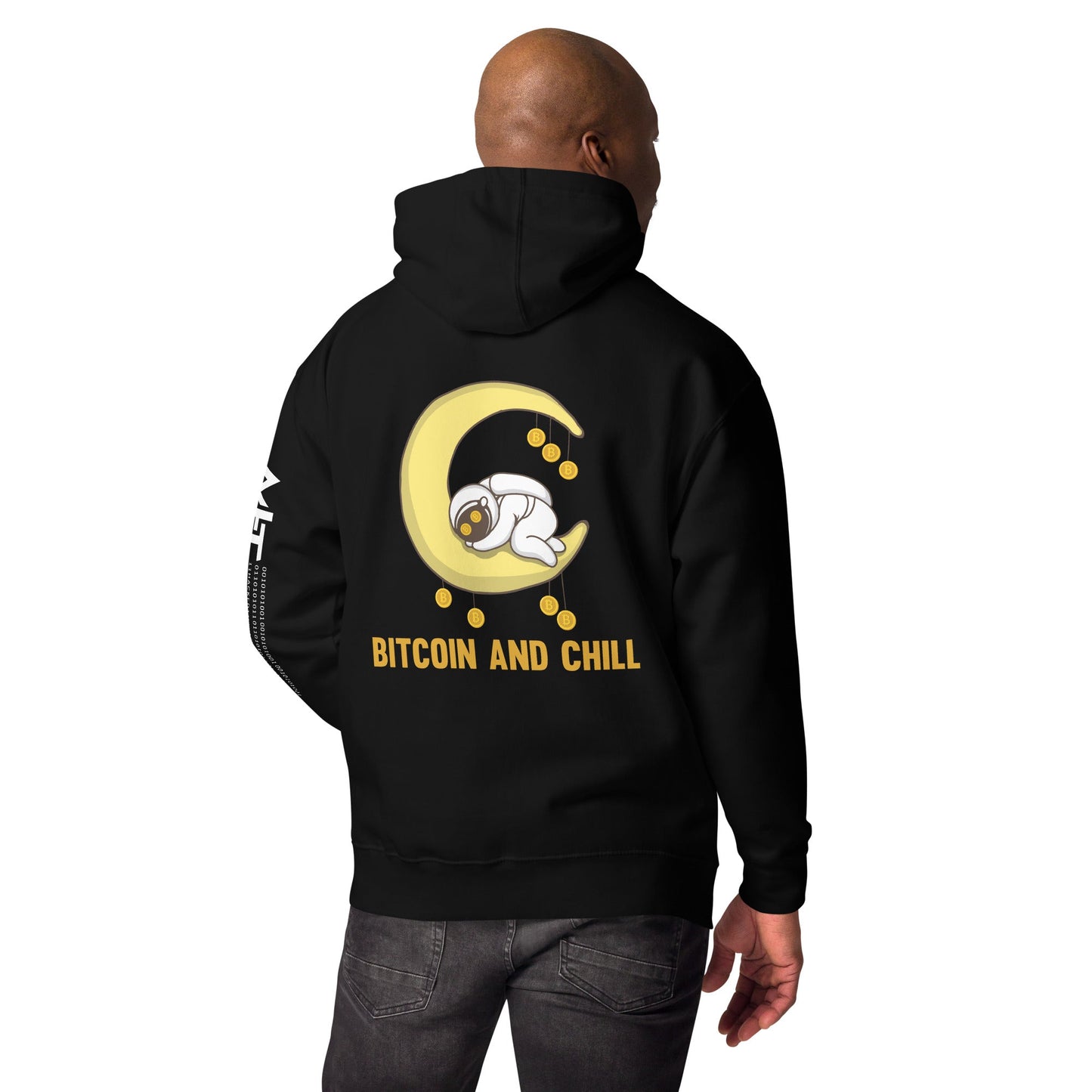 Bitcoin and Chill - Unisex Hoodie ( Back Print ) by DarkByteGear
