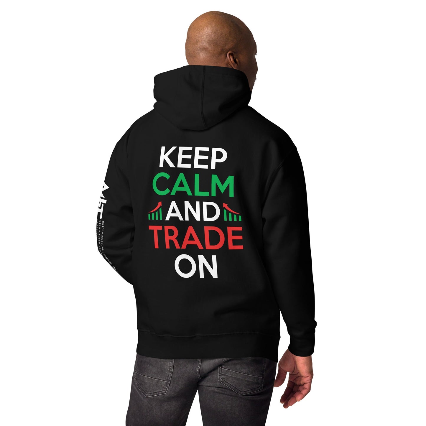 Keep Calm and Trade On - Unisex Hoodie ( Back Print ) by DarkByteGear