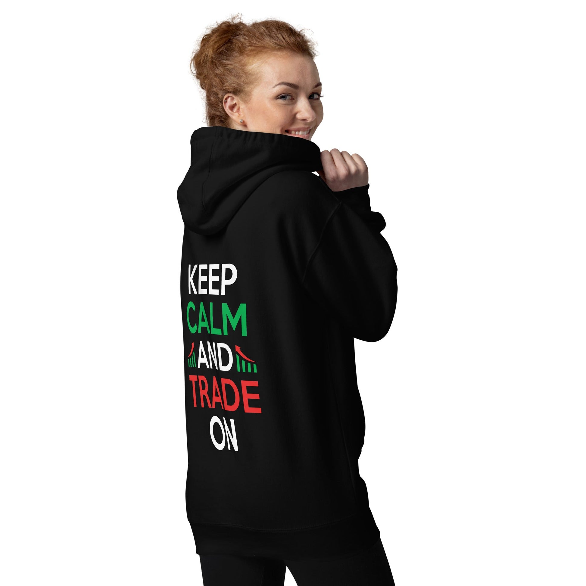 Keep Calm and Trade On - Unisex Hoodie ( Back Print ) by DarkByteGear