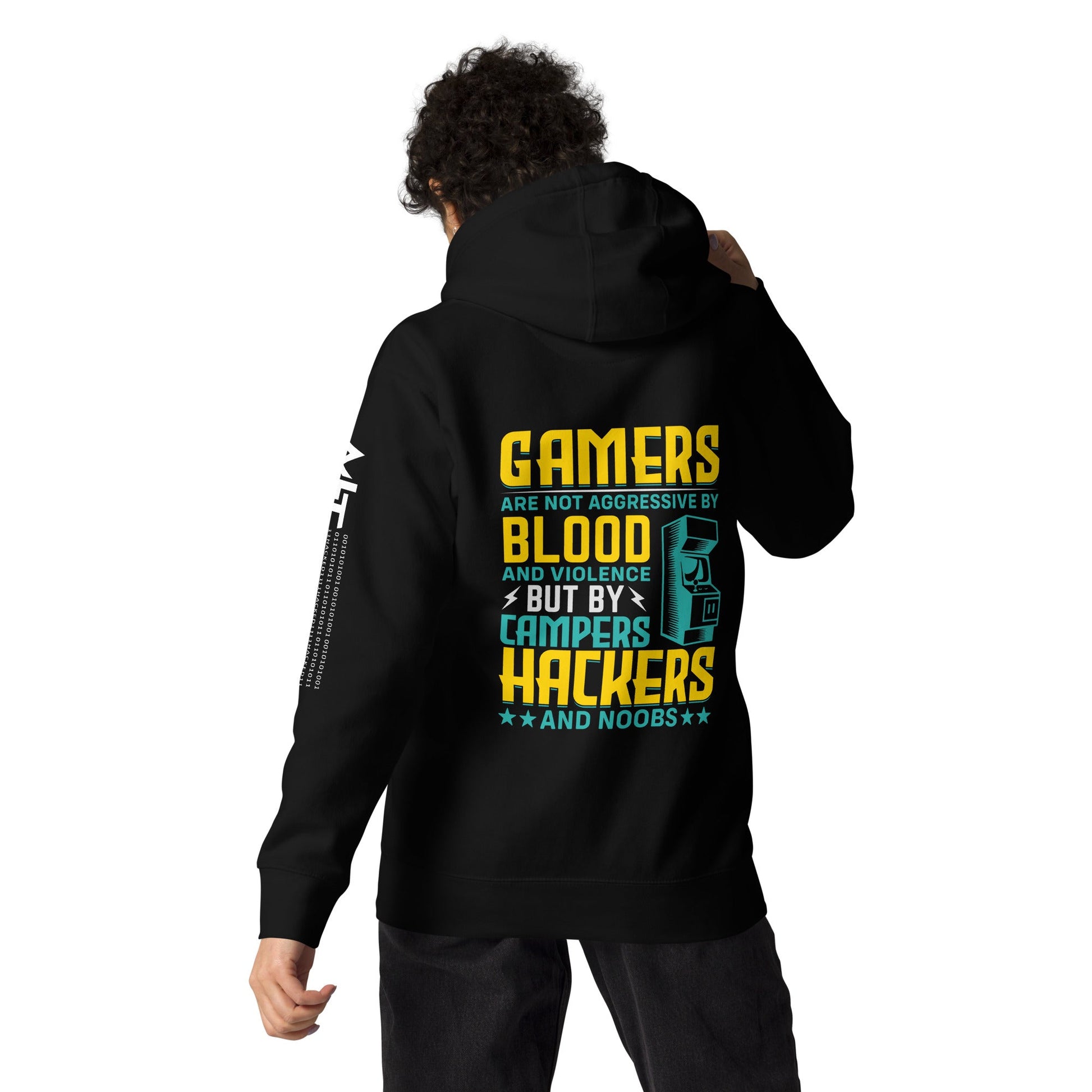 Gamers are not Aggressive by Blood and Violence ( rasel ) - Unisex Hoodie ( Back Print ) by DarkByteGear