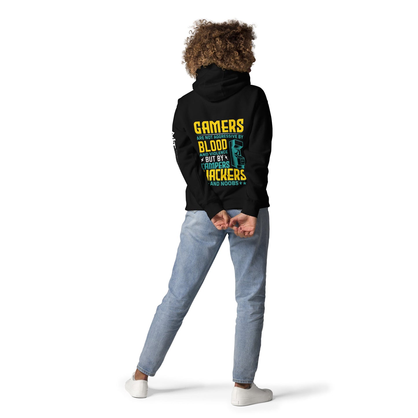 Gamers are not Aggressive by Blood and Violence ( rasel ) - Unisex Hoodie ( Back Print ) by DarkByteGear