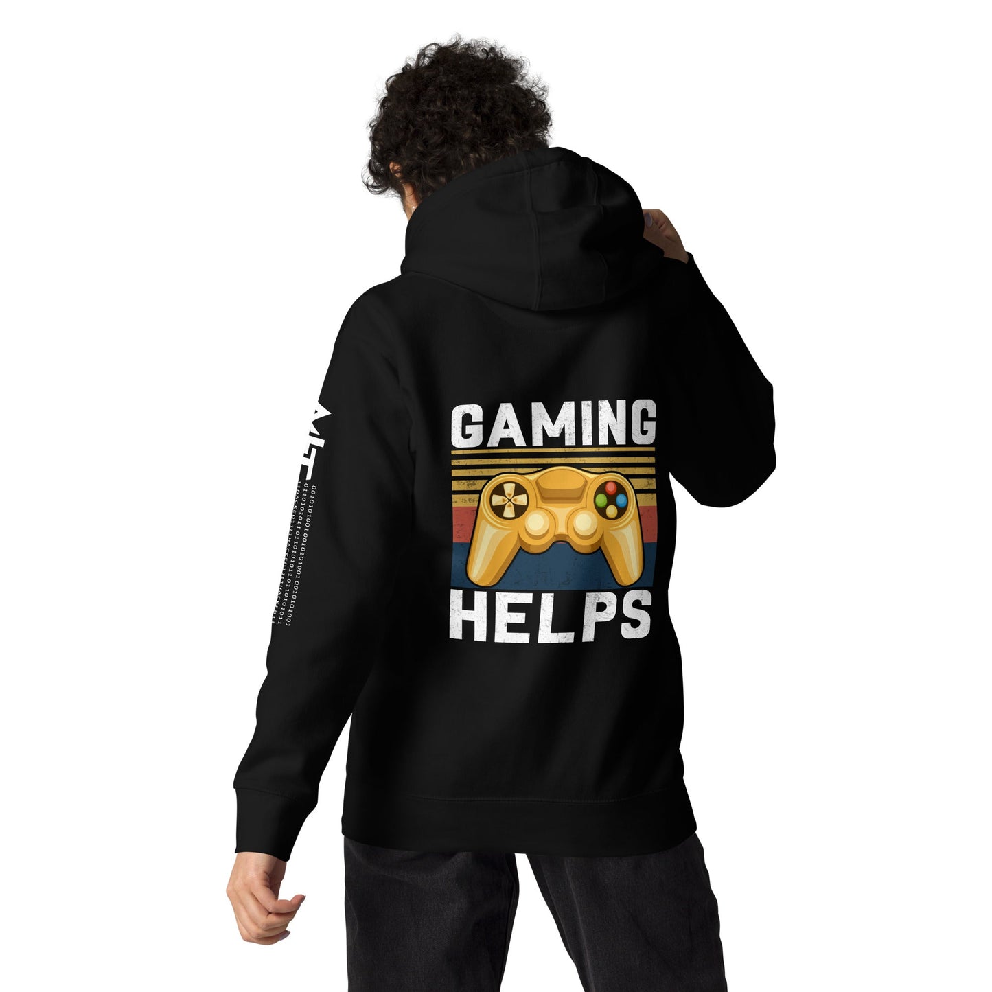 Gaming Helps - Unisex Hoodie ( Back Print ) by DarkByteGear