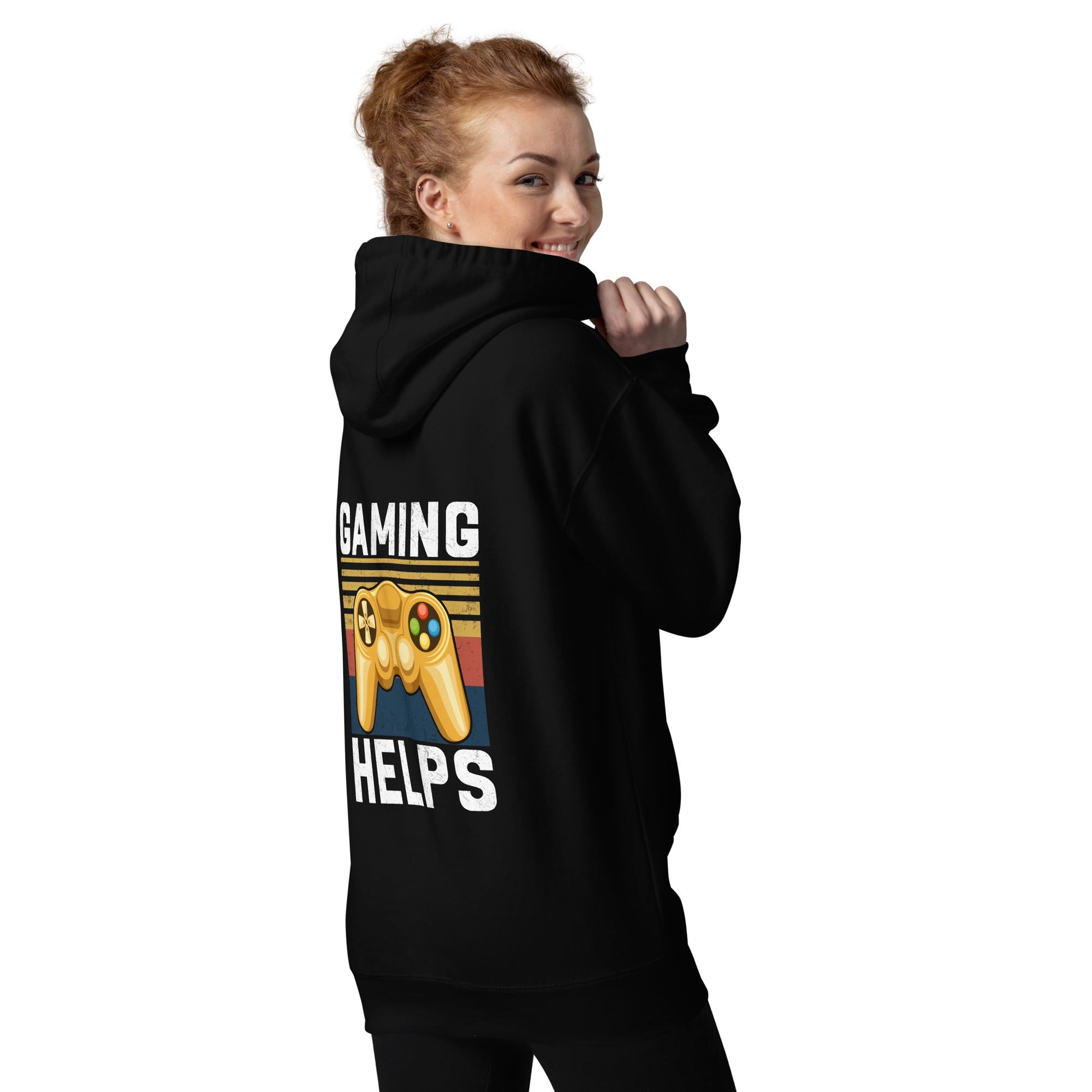 Gaming Helps - Unisex Hoodie ( Back Print ) by DarkByteGear