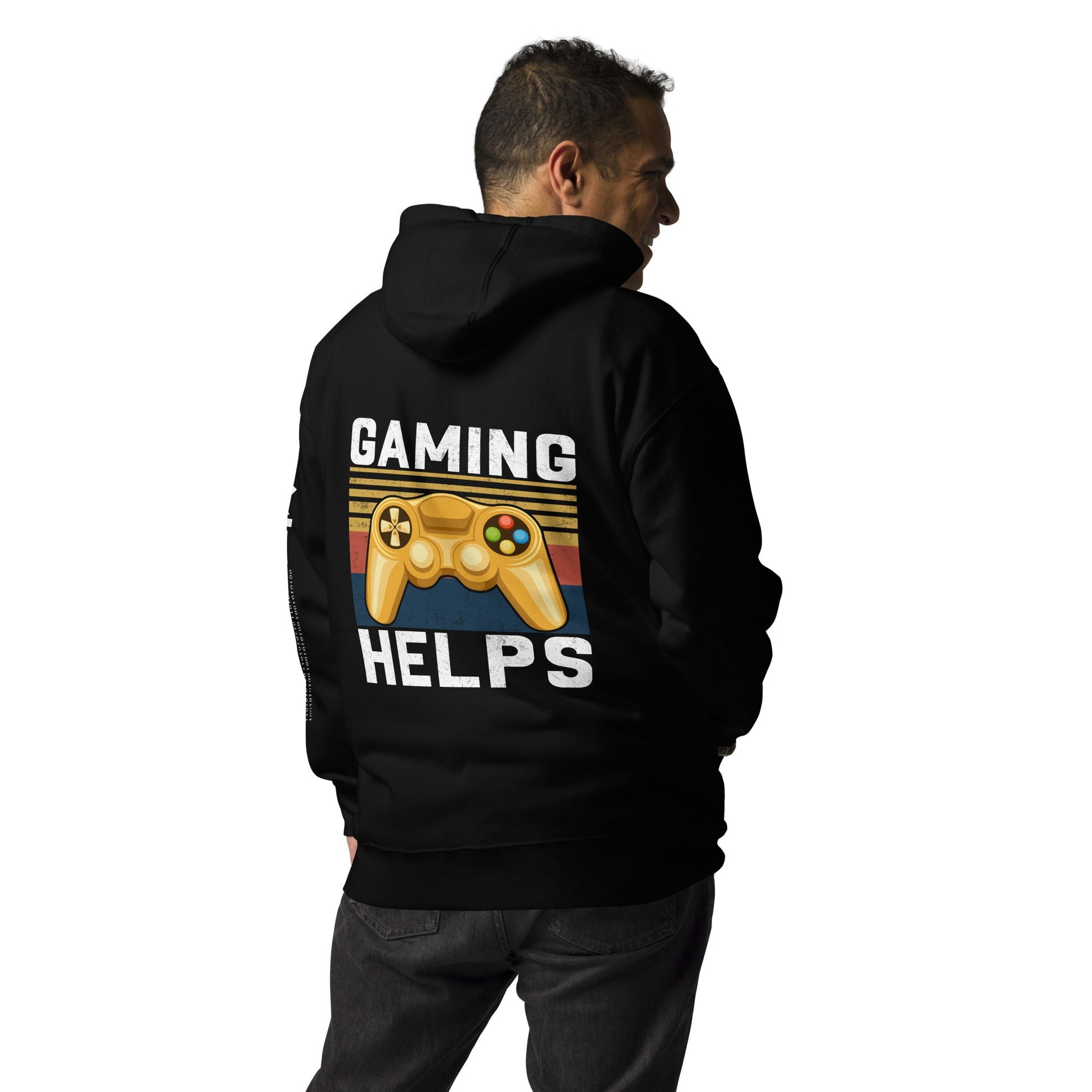 Gaming Helps - Unisex Hoodie ( Back Print ) by DarkByteGear