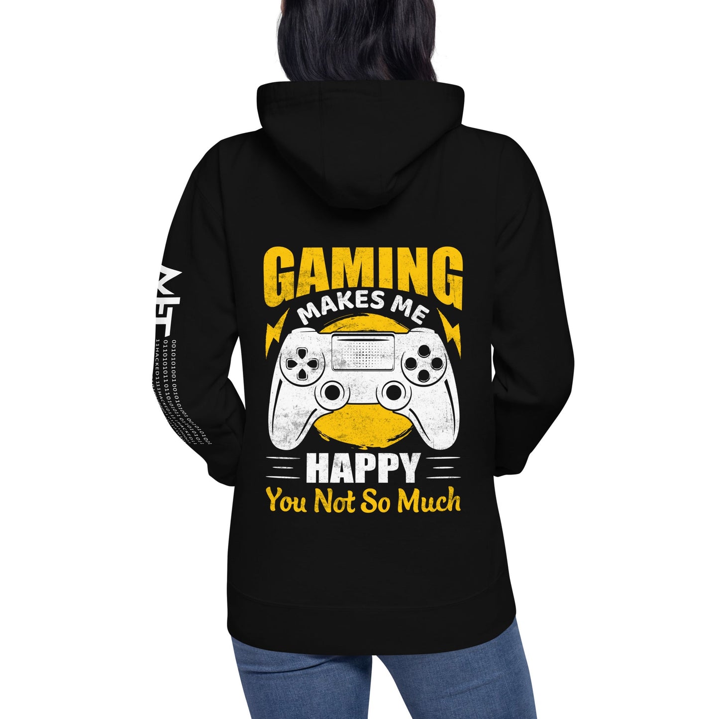 Gaming Makes me Happy (MAHFUZ) - Unisex Hoodie ( Back Print ) by DarkByteGear