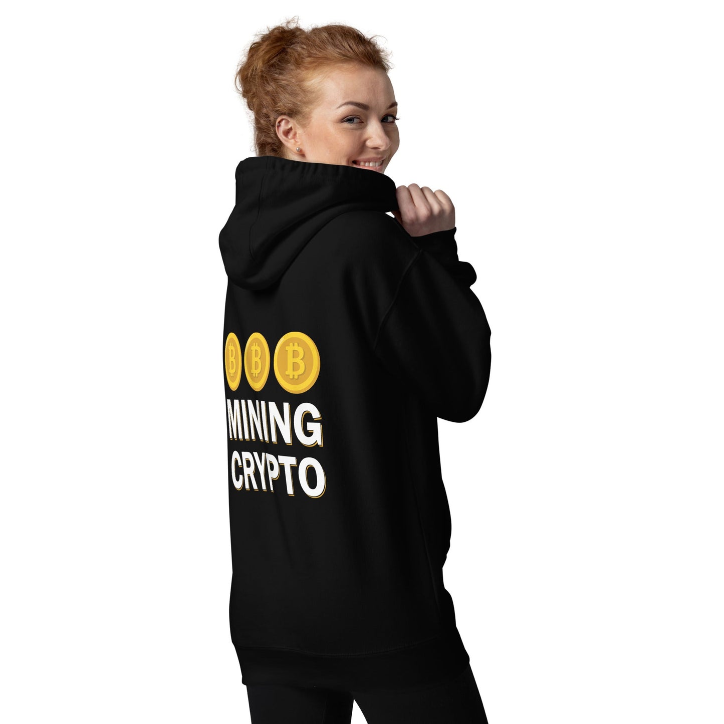 Mining Crypto - Unisex Hoodie ( Back Print ) by DarkByteGear