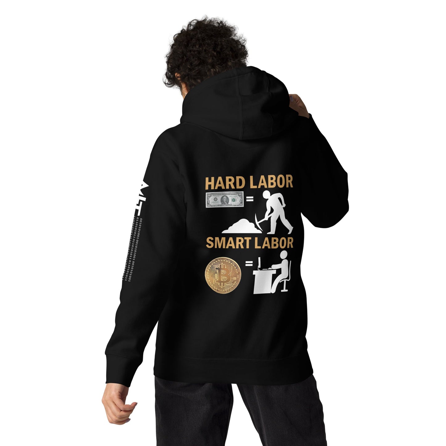 Hard Labour Vs Smart Labour - Unisex Hoodie ( Back Print ) by DarkByteGear