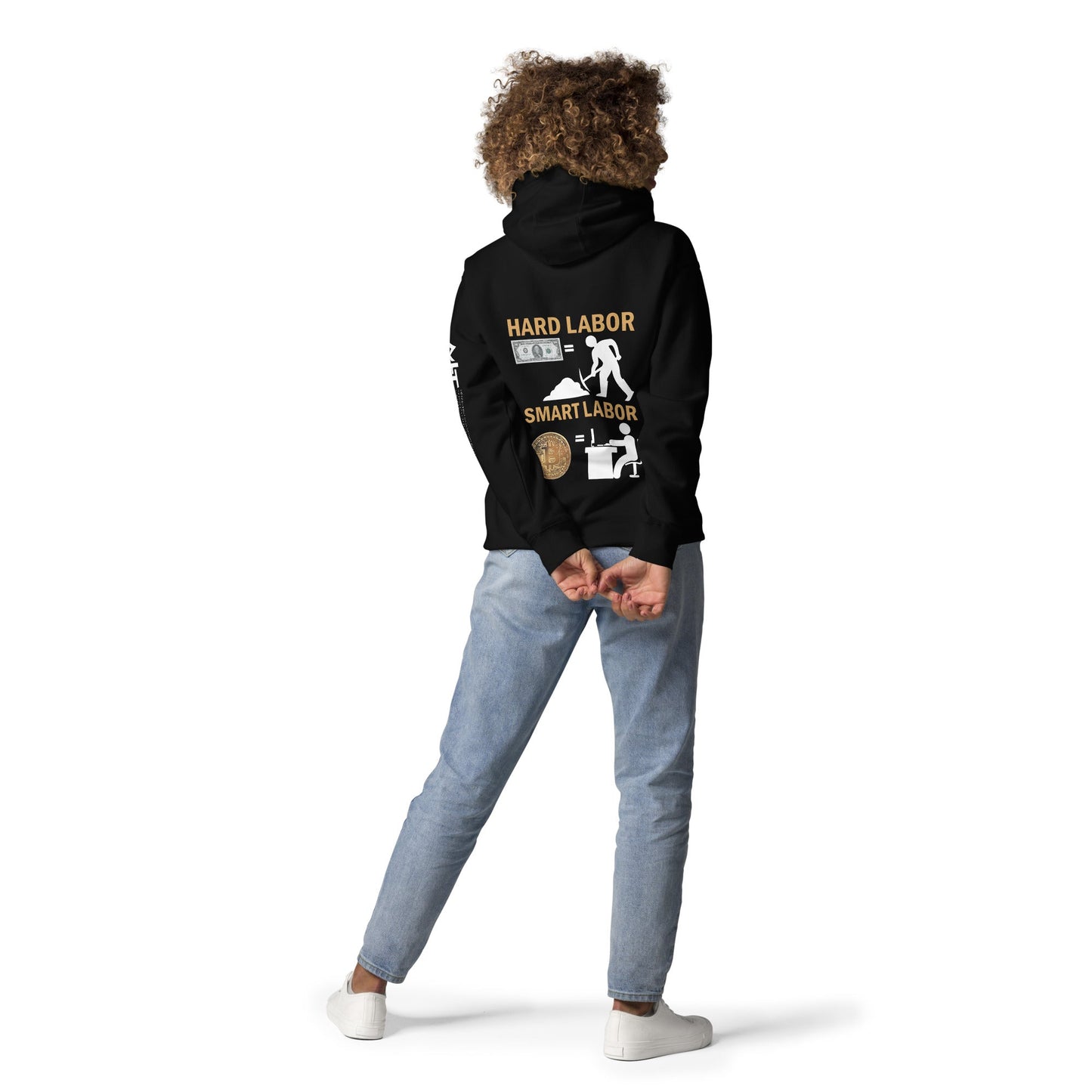 Hard Labour Vs Smart Labour - Unisex Hoodie ( Back Print ) by DarkByteGear