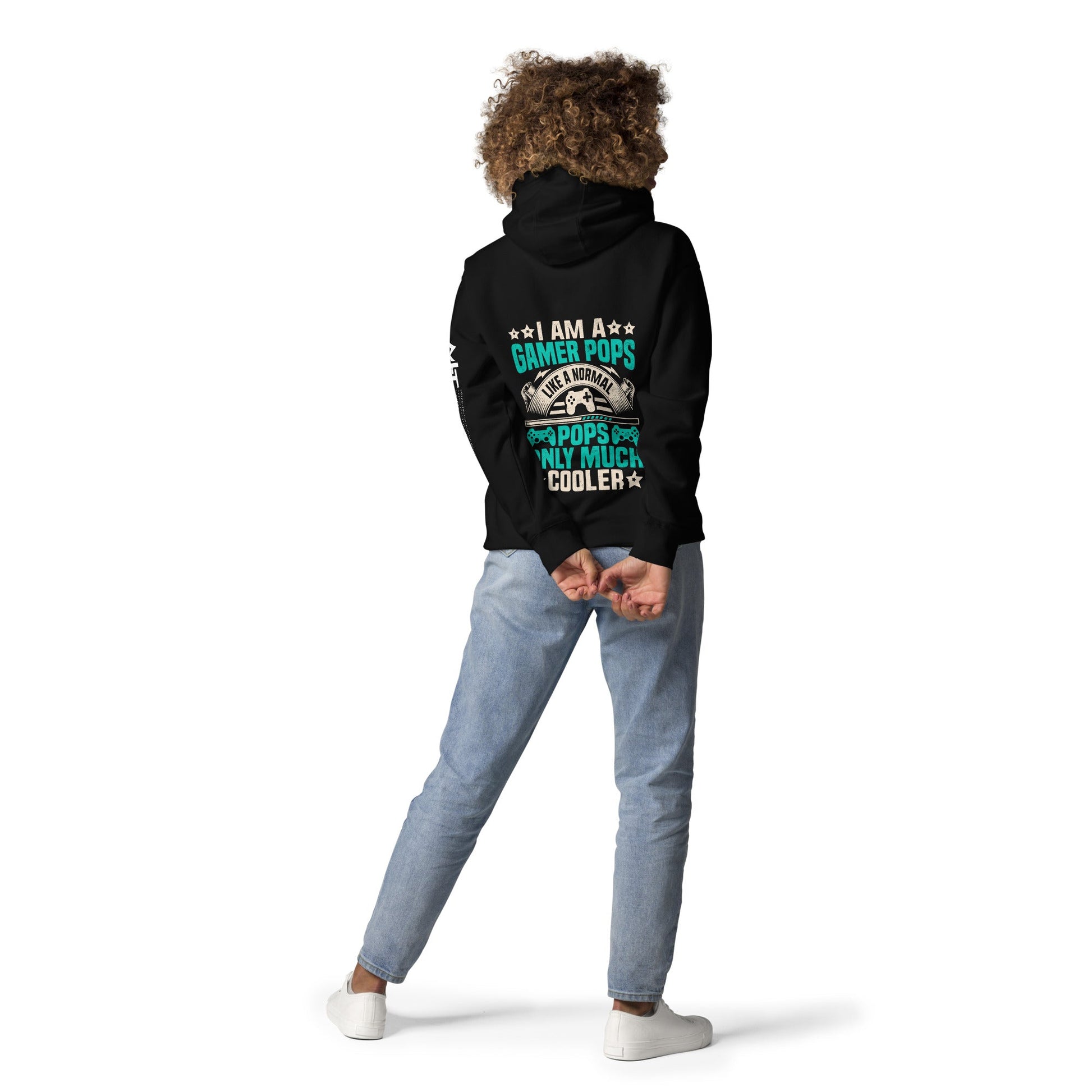 I am a Gamer Pops, like a normal Pops only much cooler - Unisex Hoodie ( Back Print ) by DarkByteGear