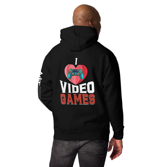 I love Video Games - Unisex Hoodie ( Back Print ) by DarkByteGear