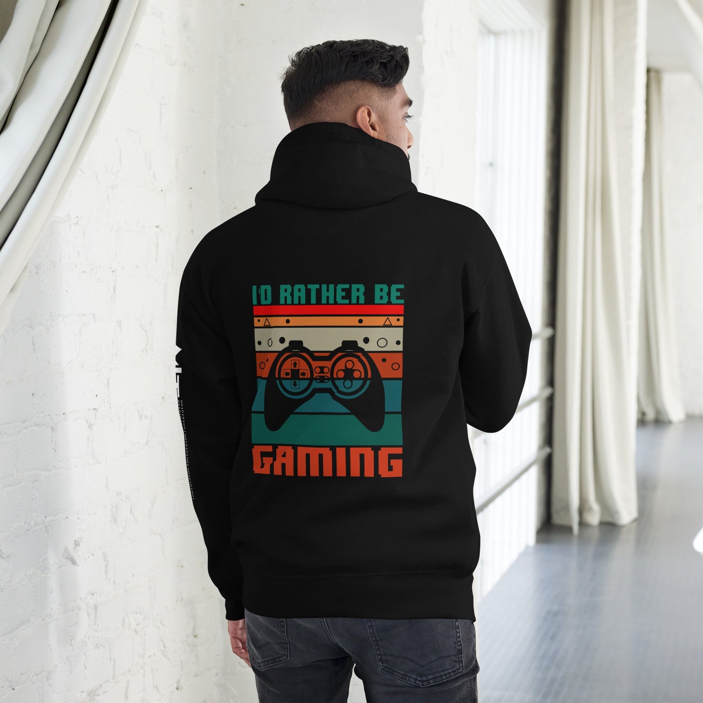 I'd rather be Gaming - Unisex Hoodie ( Back Print ) by DarkByteGear