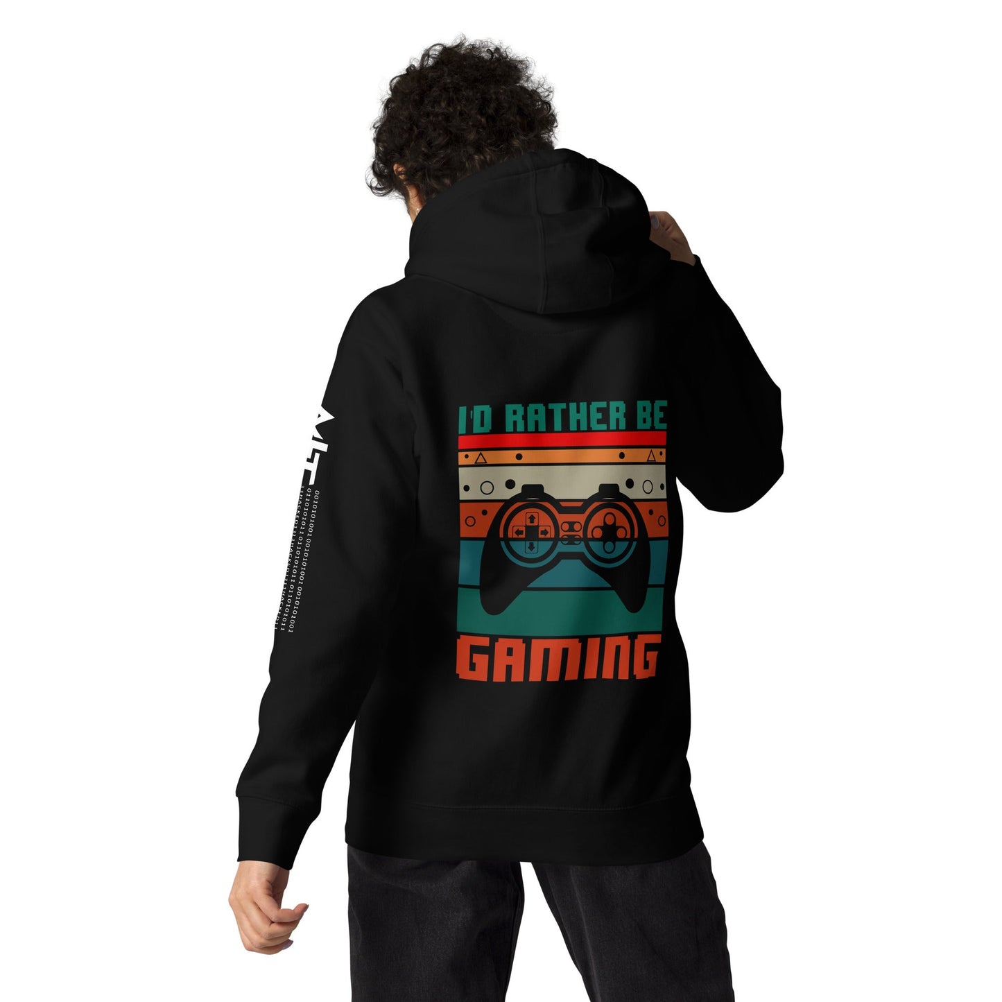 I'd rather be Gaming - Unisex Hoodie ( Back Print ) by DarkByteGear