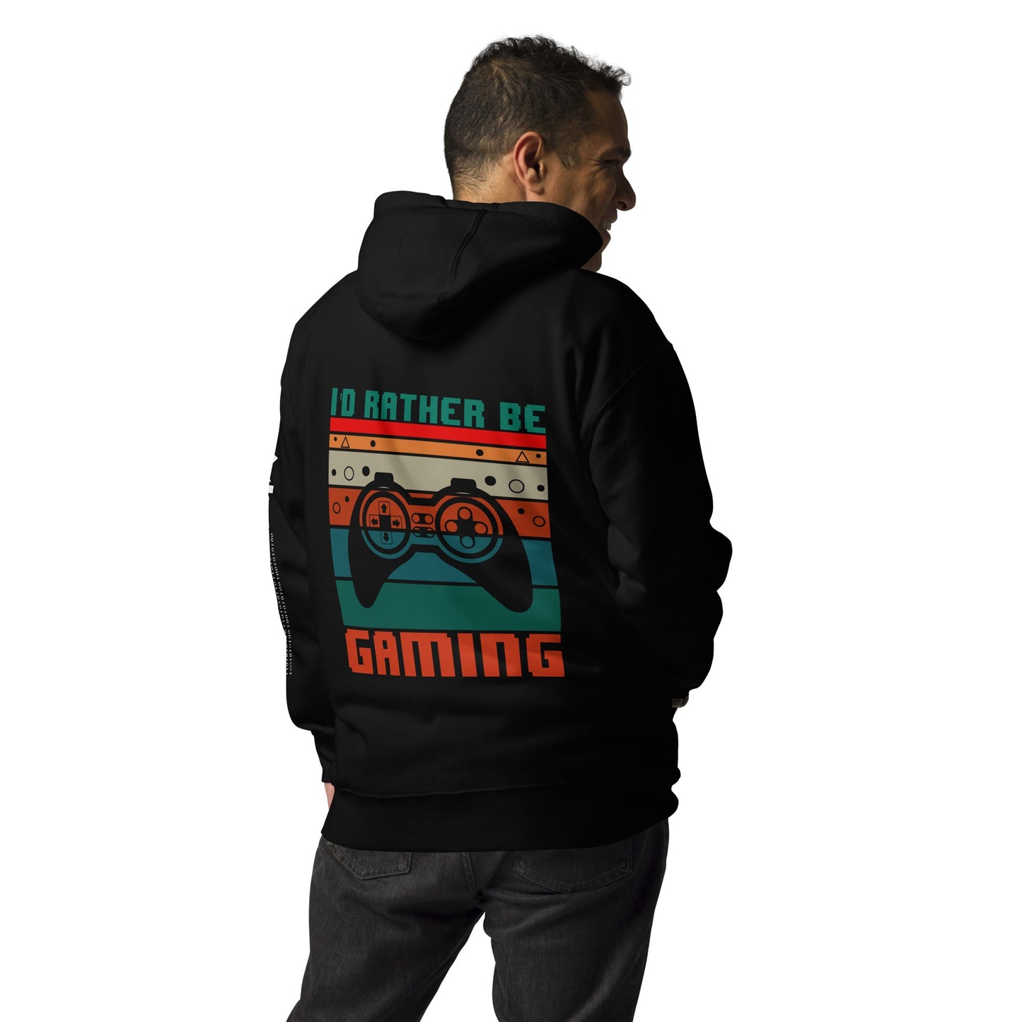 I'd rather be Gaming - Unisex Hoodie ( Back Print ) by DarkByteGear