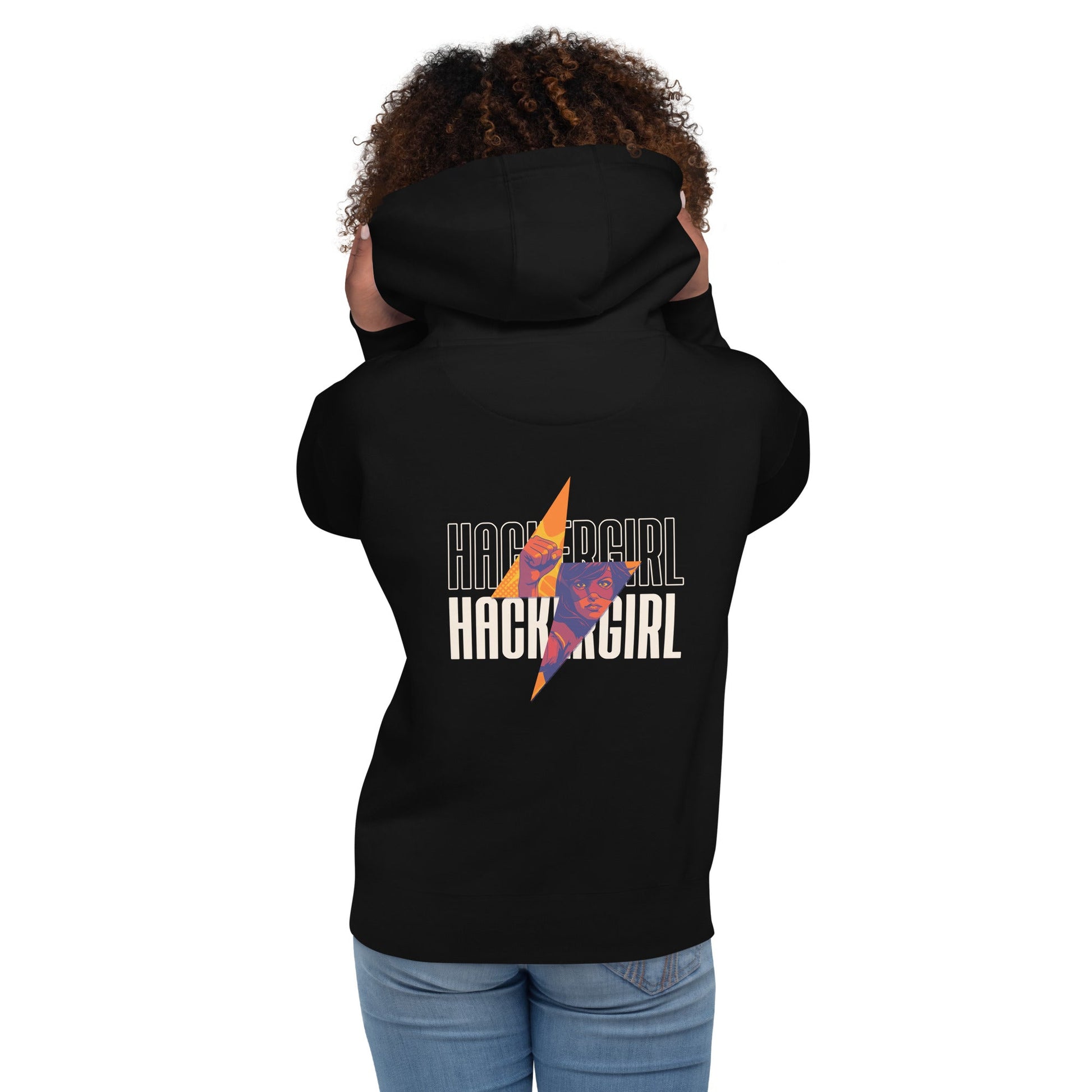 Hacker Girl V1 - Unisex Hoodie ( Back Print ) by DarkByteGear