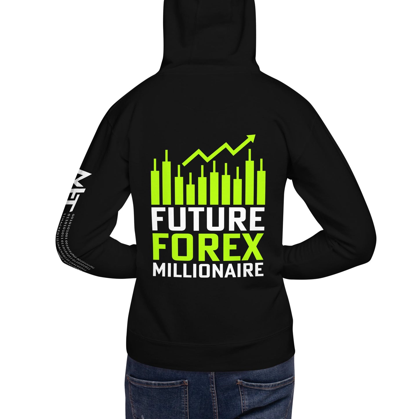 Future Forex Millionaire - Unisex Hoodie ( Back Print ) by DarkByteGear