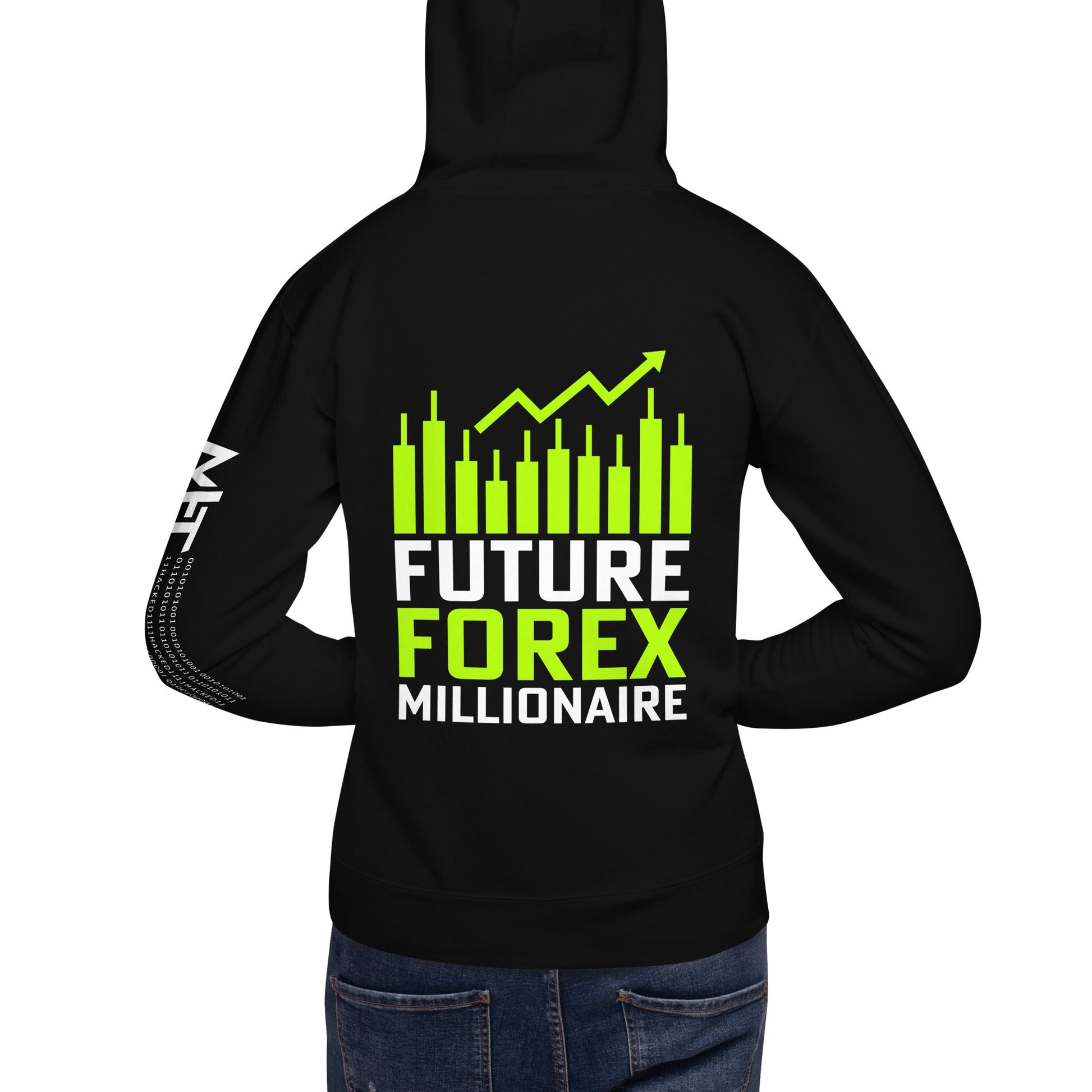 Future Forex Millionaire - Unisex Hoodie ( Back Print ) by DarkByteGear