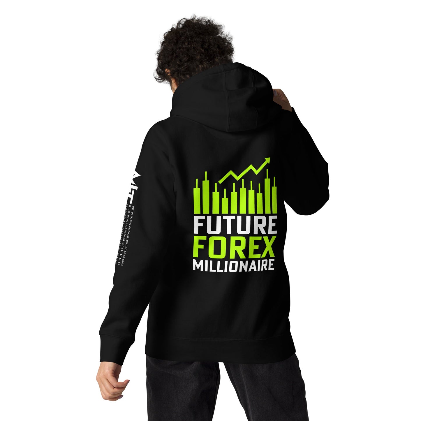 Future Forex Millionaire - Unisex Hoodie ( Back Print ) by DarkByteGear