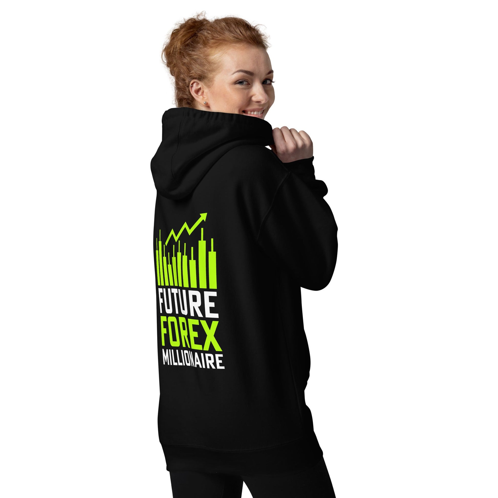 Future Forex Millionaire - Unisex Hoodie ( Back Print ) by DarkByteGear