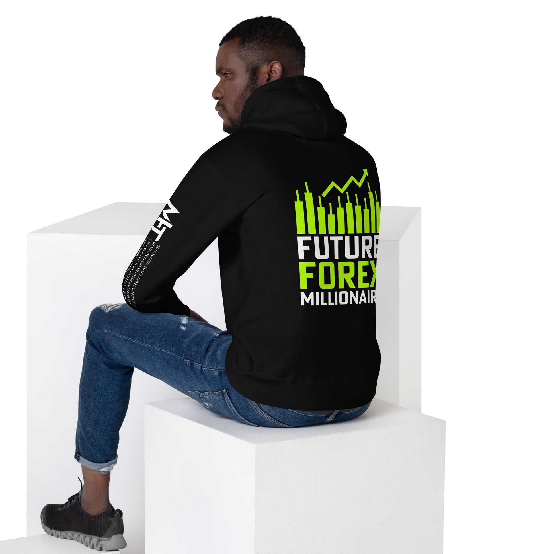 Future Forex Millionaire - Unisex Hoodie ( Back Print ) by DarkByteGear