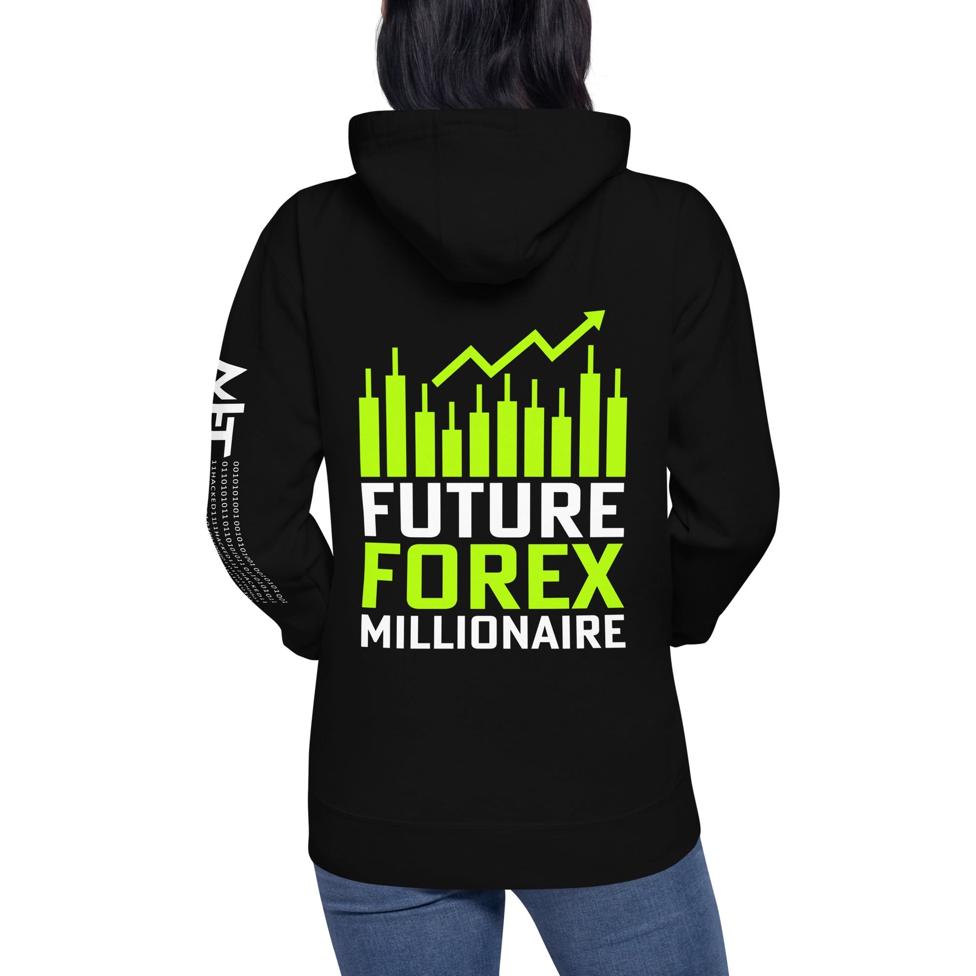 Future Forex Millionaire - Unisex Hoodie ( Back Print ) by DarkByteGear