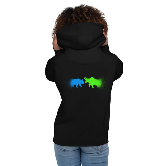 Bearish And Bullish (DB) - Unisex Hoodie ( Back Print ) by DarkByteGear