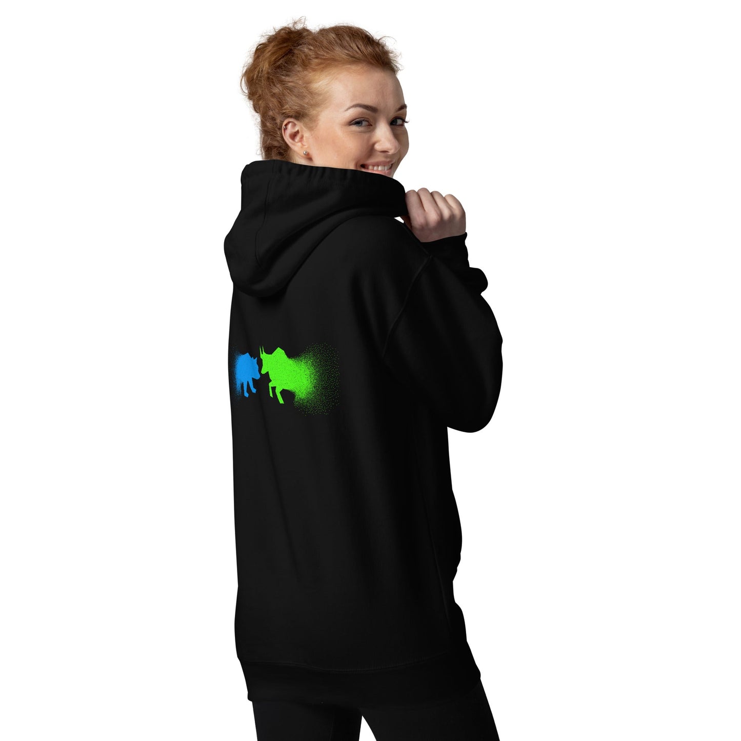 Bearish And Bullish (DB) - Unisex Hoodie ( Back Print ) by DarkByteGear