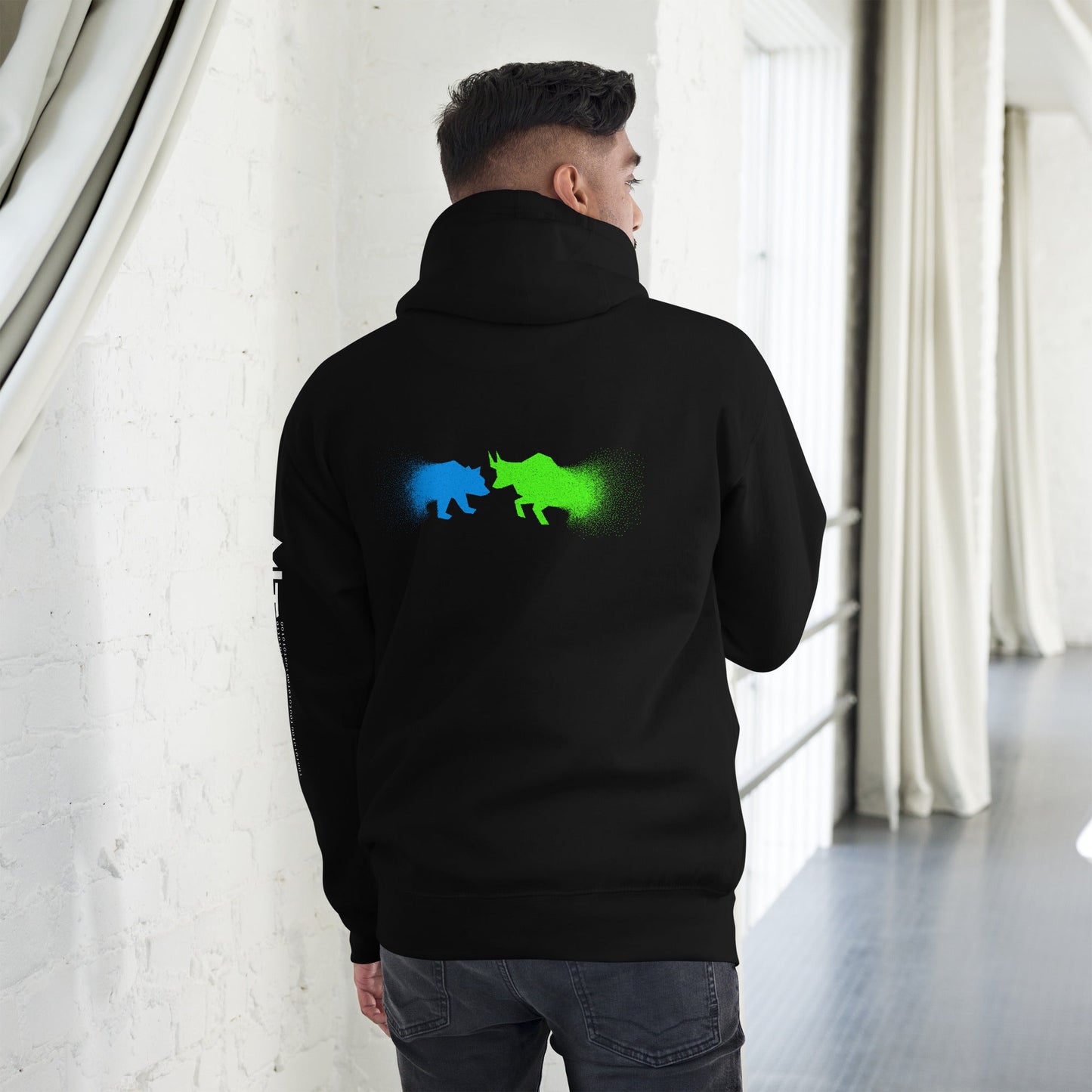 Bearish And Bullish (DB) - Unisex Hoodie ( Back Print ) by DarkByteGear