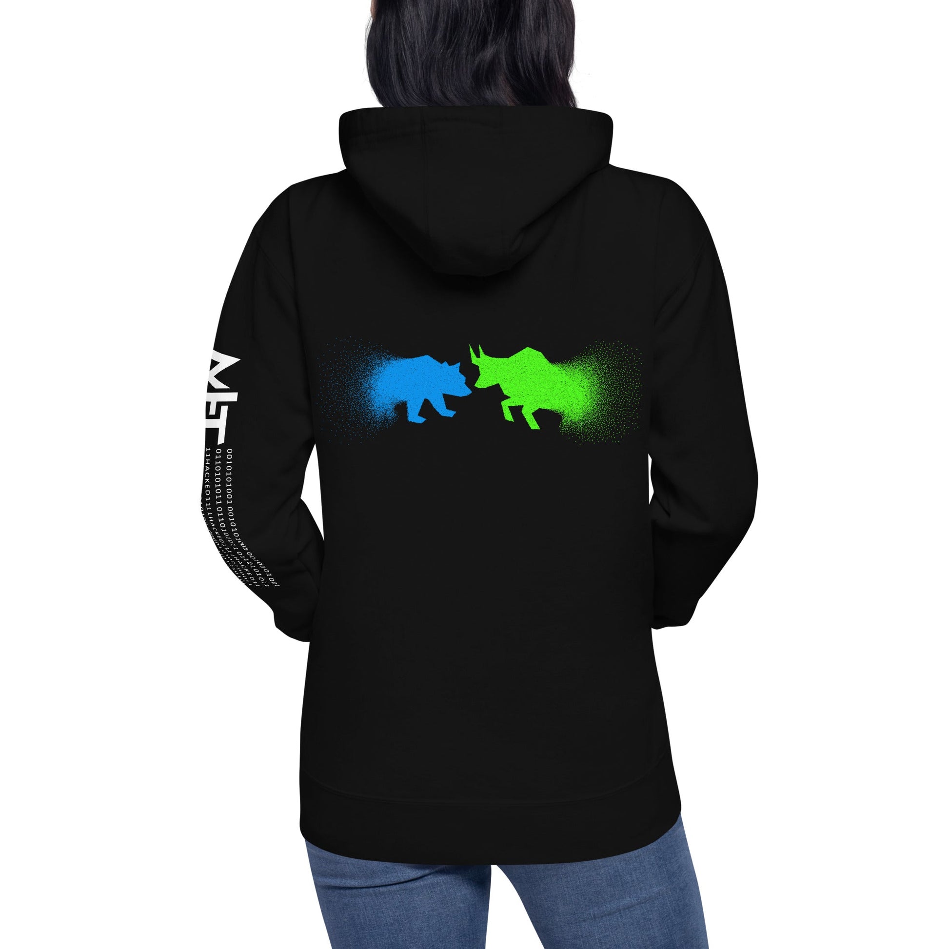 Bearish And Bullish (DB) - Unisex Hoodie ( Back Print ) by DarkByteGear