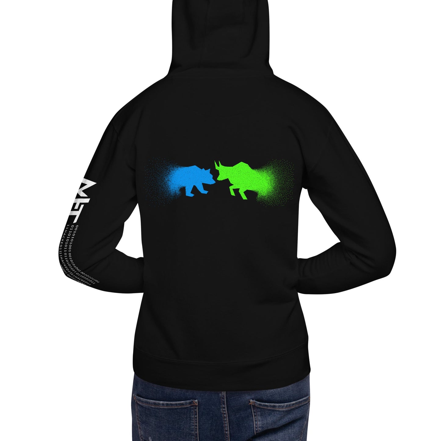 Bearish And Bullish (DB) - Unisex Hoodie ( Back Print ) by DarkByteGear