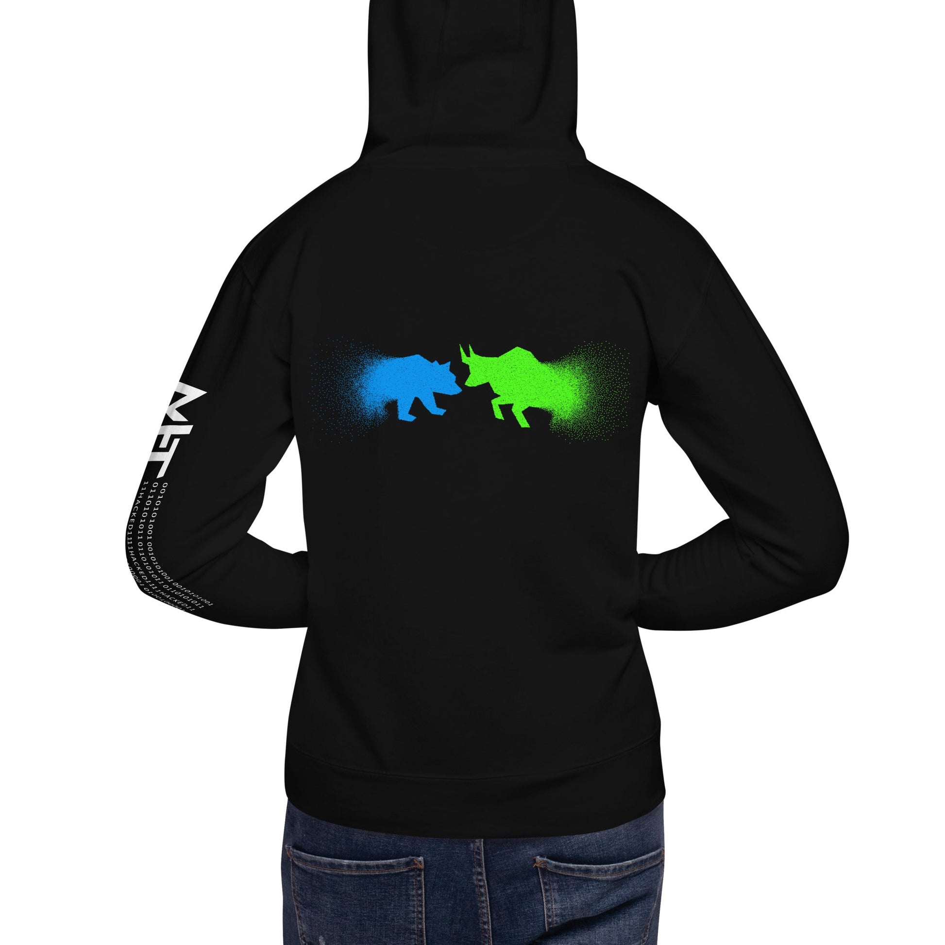 Bearish And Bullish (DB) - Unisex Hoodie ( Back Print ) by DarkByteGear