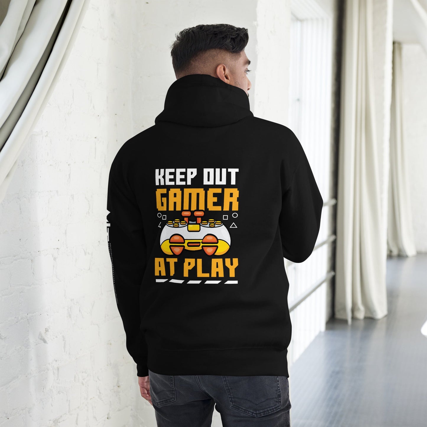 Keep Out Gamer At Play Rima 7 - Unisex Hoodie ( Back Print ) by DarkByteGear