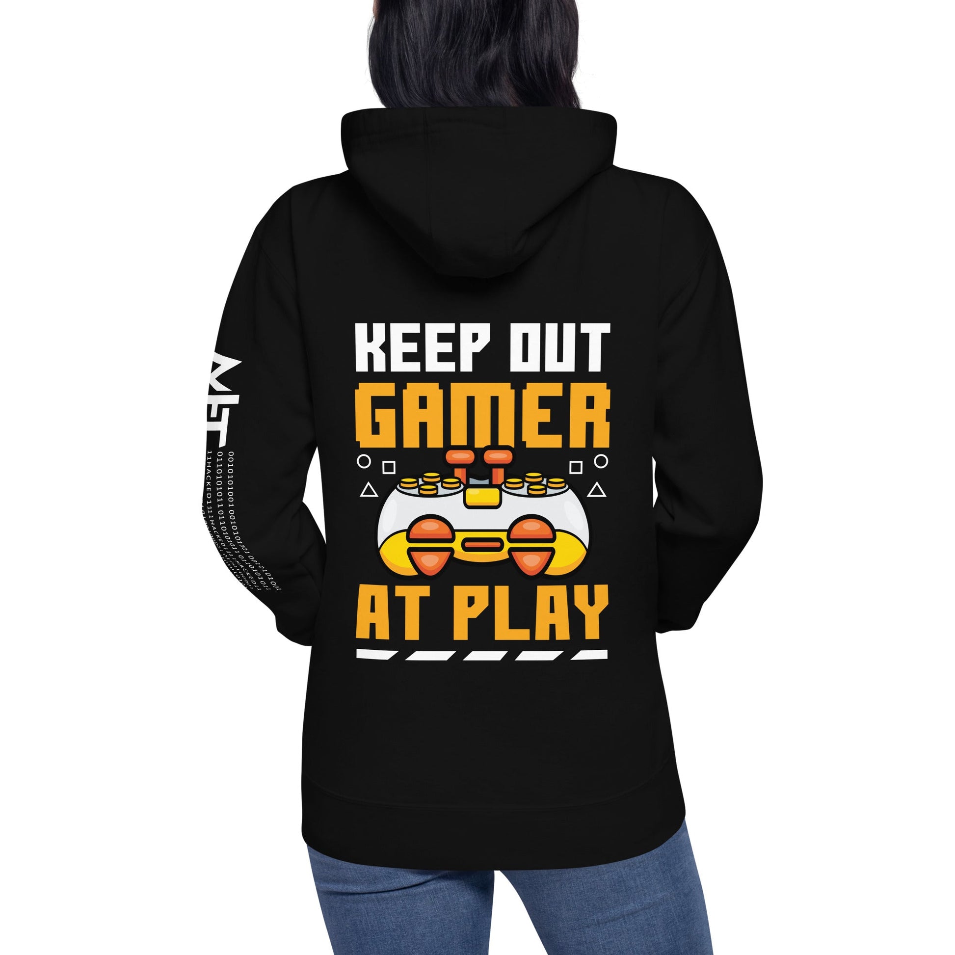 Keep Out Gamer At Play Rima 7 - Unisex Hoodie ( Back Print ) by DarkByteGear