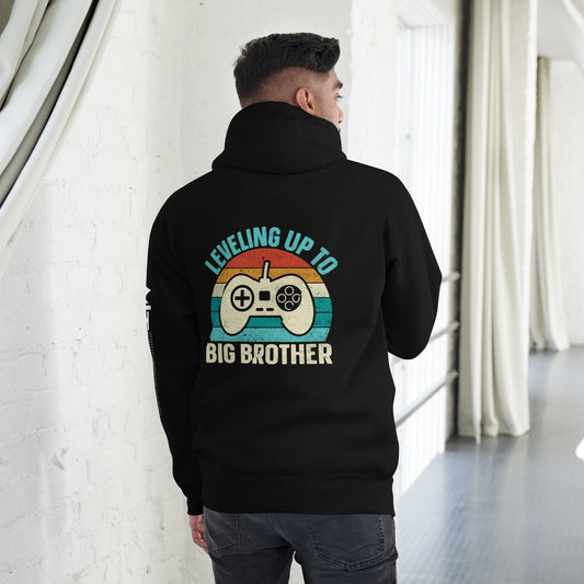 Levelling up to Big Brother V2 - Unisex Hoodie ( Back Print ) by DarkByteGear