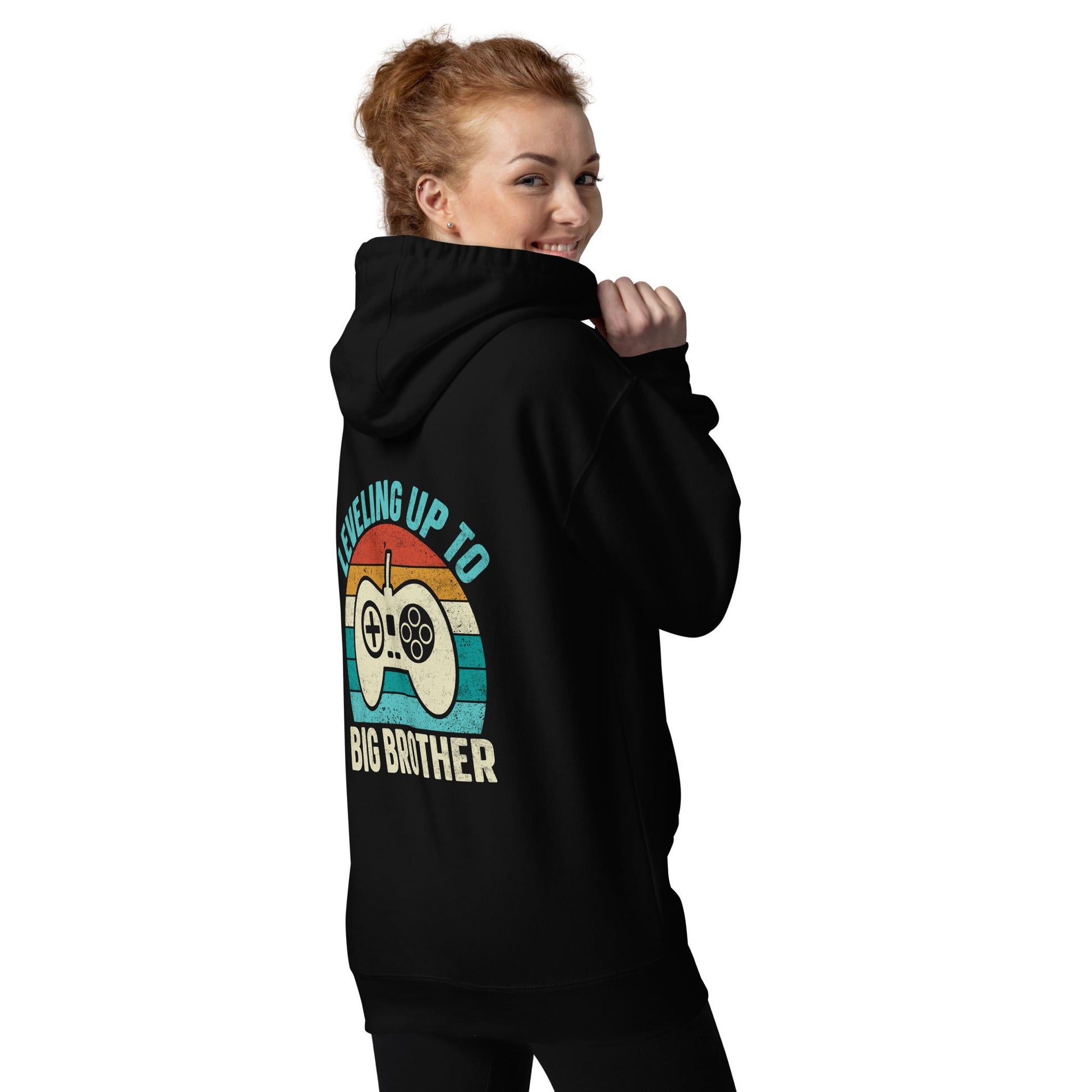 Levelling up to Big Brother V2 - Unisex Hoodie ( Back Print ) by DarkByteGear