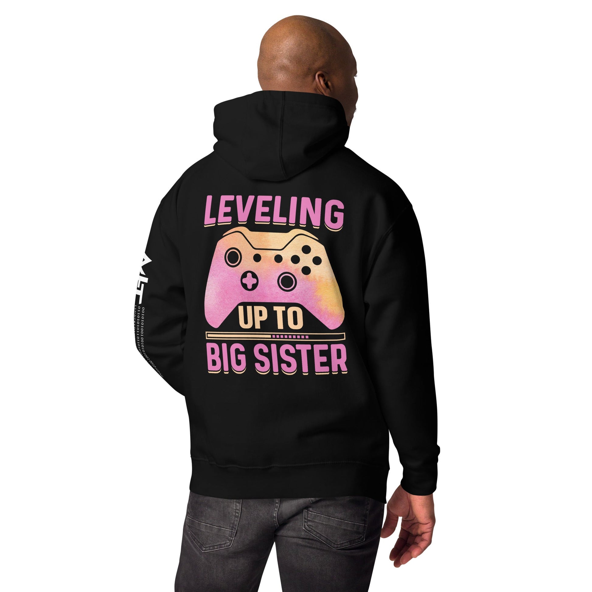 Levelling up to Big Sister - Unisex Hoodie ( Back Print ) by DarkByteGear