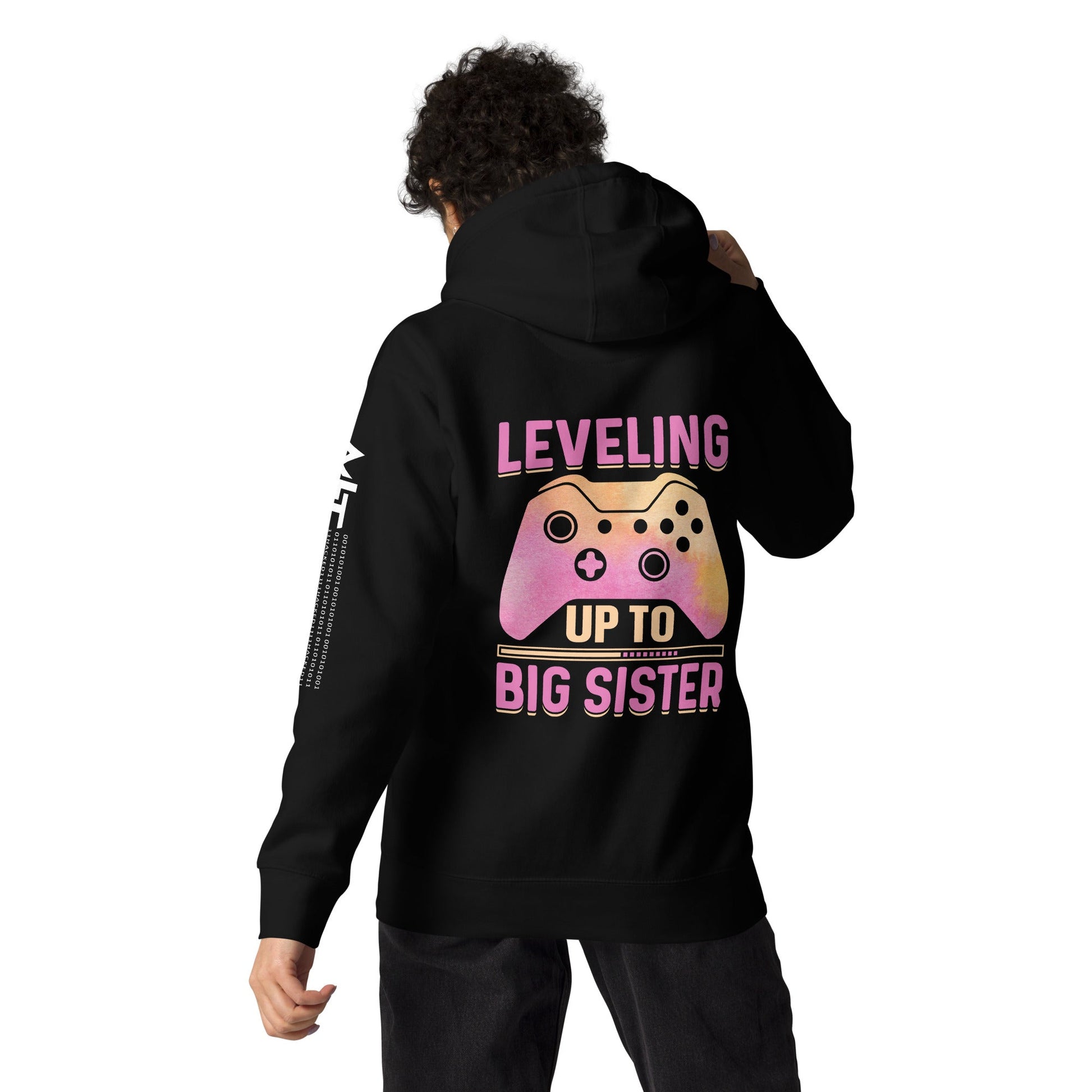 Levelling up to Big Sister - Unisex Hoodie ( Back Print ) by DarkByteGear