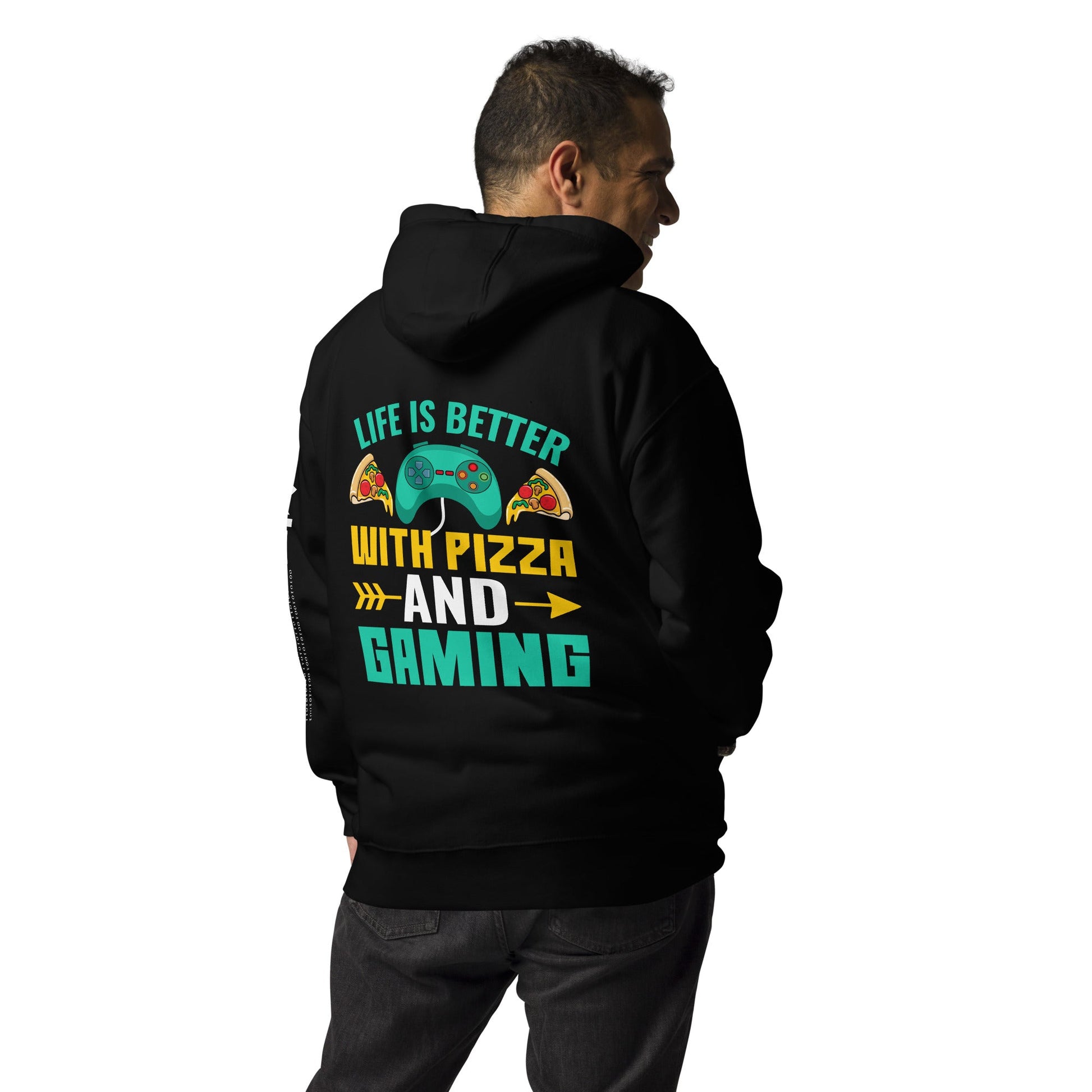 Life is Better With Pizza and Gaming Rima 14 - Unisex Hoodie by DarkByteGear